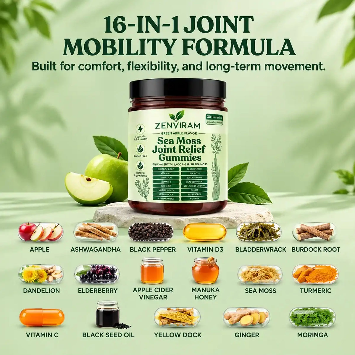 Sea Moss 16-In-1 Gummies - For Joint Relief & Mobility